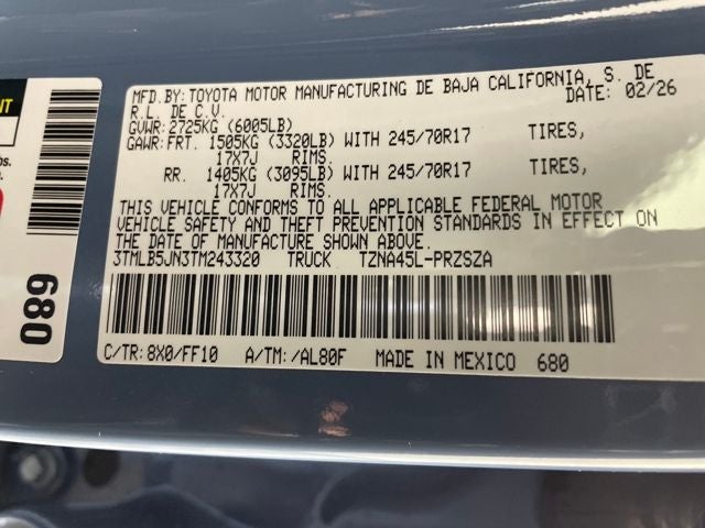 2026 Toyota Tacoma SR5