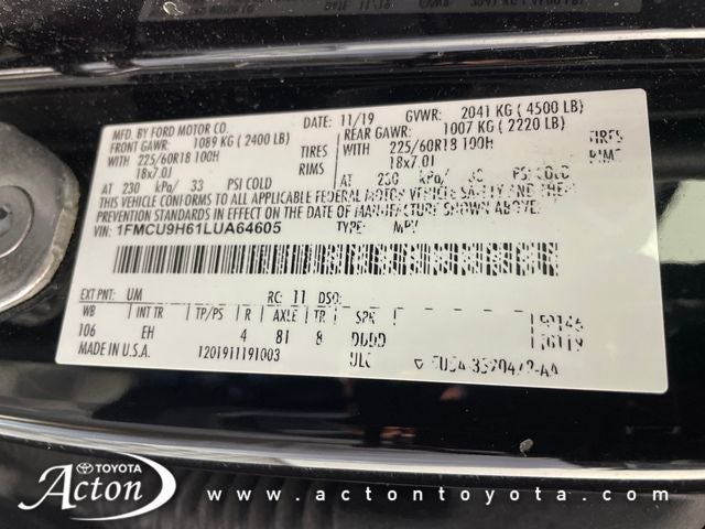 2020 Ford Escape SEL