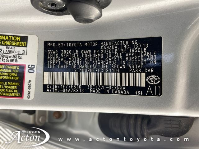 2014 Toyota Corolla LE Plus