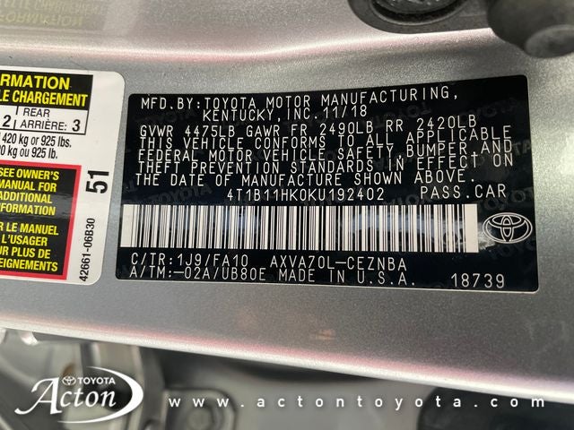 2019 Toyota Camry LE