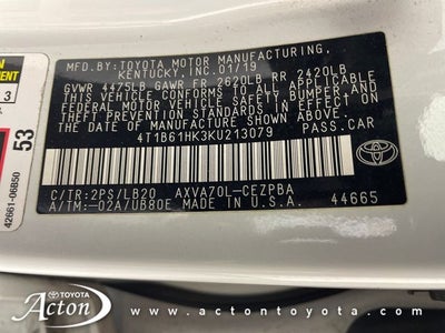 2019 Toyota CAMRY XSE