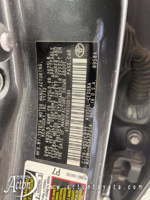 2012 Toyota CAMRY XLE