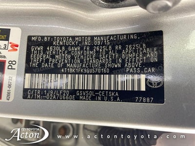 2016 Toyota CAMRY XSE V6