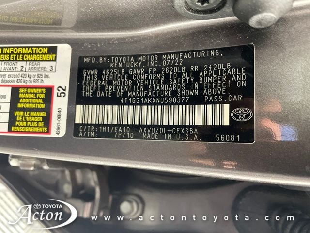2022 Toyota Camry Hybrid SE