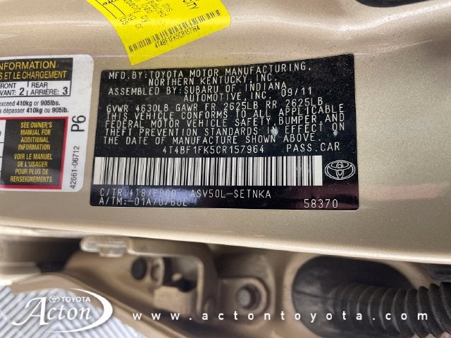 2012 Toyota CAMRY LE