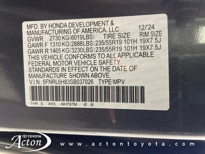 2025 Honda Odyssey Touring