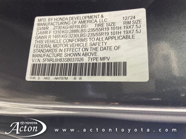 2025 Honda Odyssey Touring