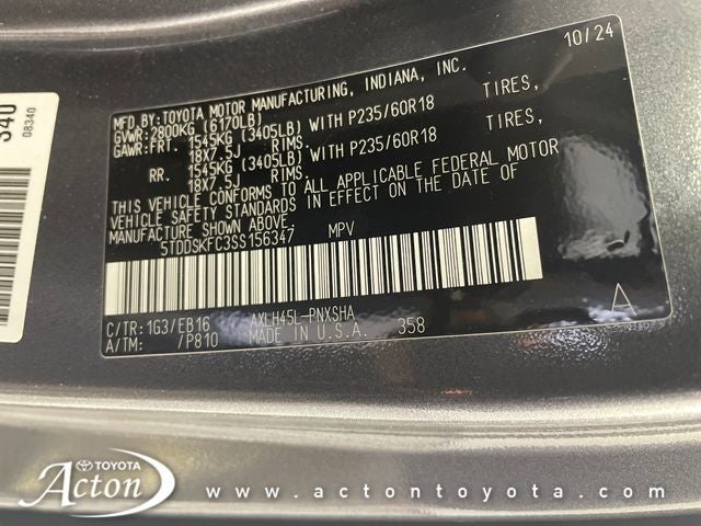 2025 Toyota SIENNA XSE AWD XSE 7 Passenger