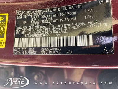 2016 Toyota HIGHLANDER XLE V6