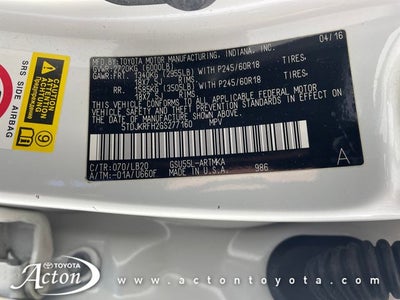 2016 Toyota HIGHLANDER XLE V6