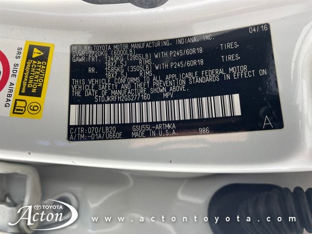 2016 Toyota HIGHLANDER XLE V6