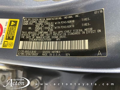 2016 Toyota Highlander XLE V6
