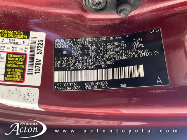 2014 Toyota SIENNA LE 3.5L LE 8 Passenger