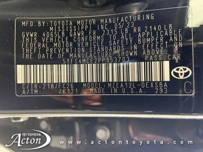 2023 Toyota COROLLA SE